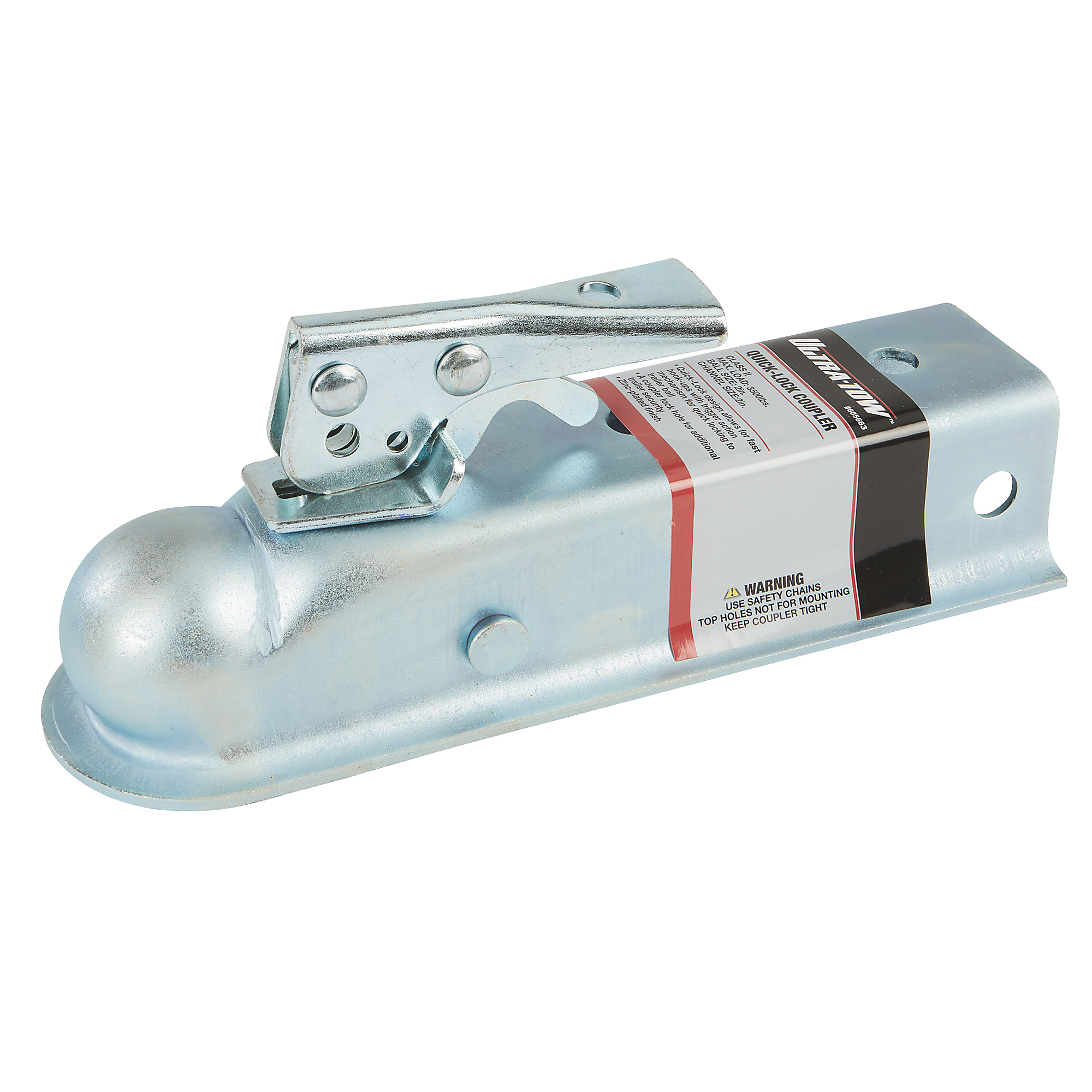Ultra-Tow 2in. Trailer Coupler, 3500-Lb. Capacity, Fits 2in. Receiver, Steel, Model# 605663a